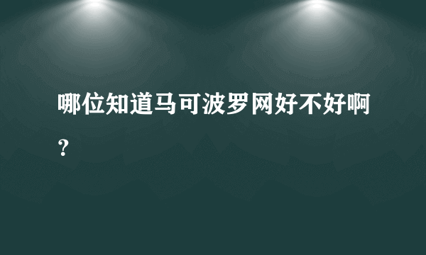 哪位知道马可波罗网好不好啊？