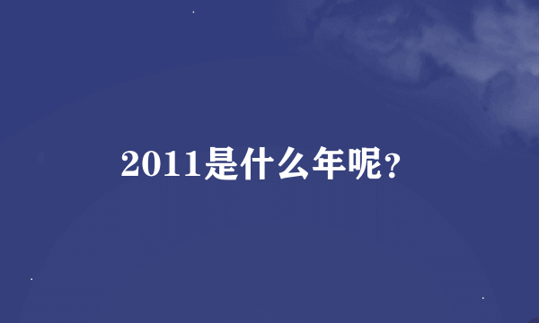 2011是什么年呢？