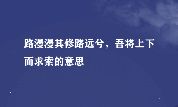 路漫漫其修路远兮，吾将上下而求索的意思