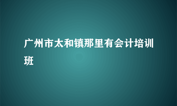 广州市太和镇那里有会计培训班