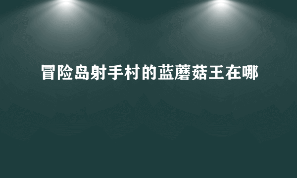 冒险岛射手村的蓝蘑菇王在哪