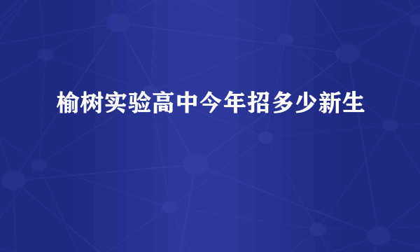 榆树实验高中今年招多少新生