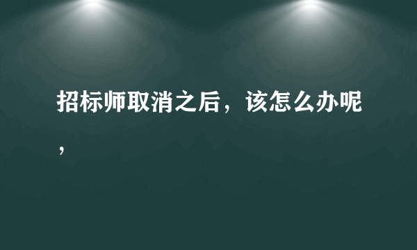 招标师取消之后，该怎么办呢，