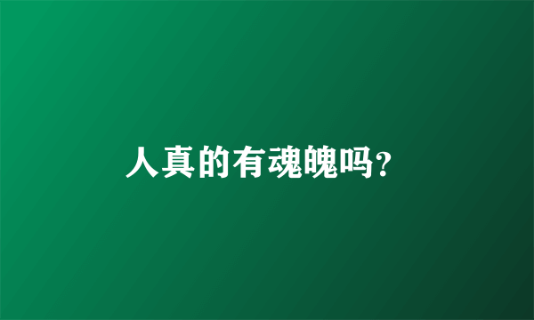 人真的有魂魄吗？