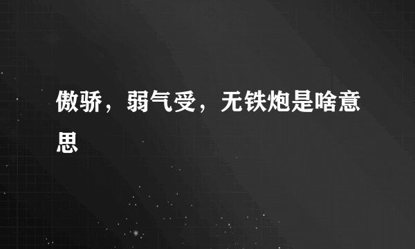 傲骄，弱气受，无铁炮是啥意思