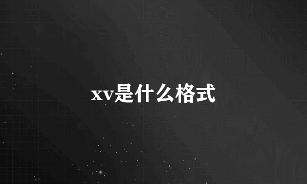 xv是什么格式