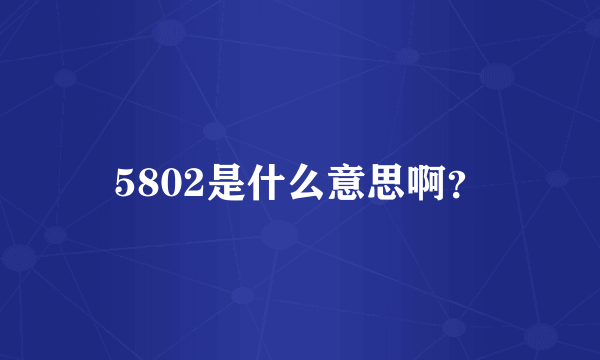 5802是什么意思啊？