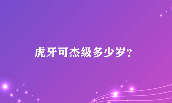 虎牙可杰级多少岁？