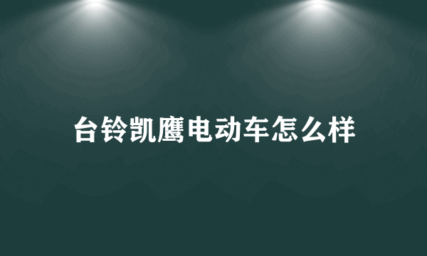 台铃凯鹰电动车怎么样