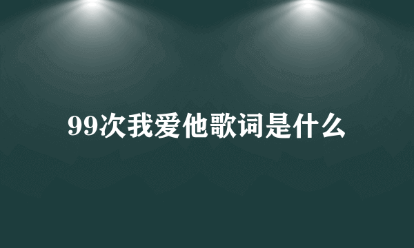 99次我爱他歌词是什么