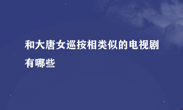 和大唐女巡按相类似的电视剧有哪些