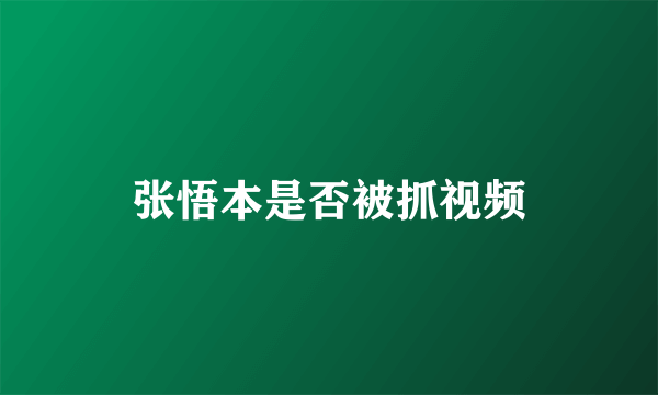 张悟本是否被抓视频