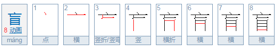 盲的部首