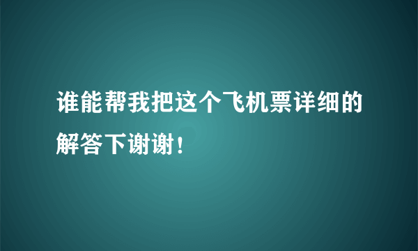 谁能帮我把这个飞机票详细的解答下谢谢！