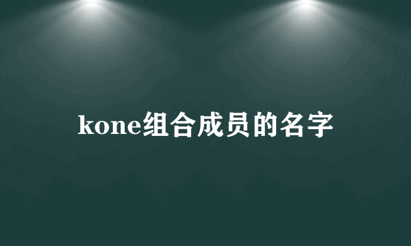 kone组合成员的名字