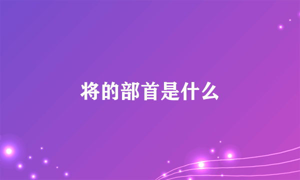 将的部首是什么