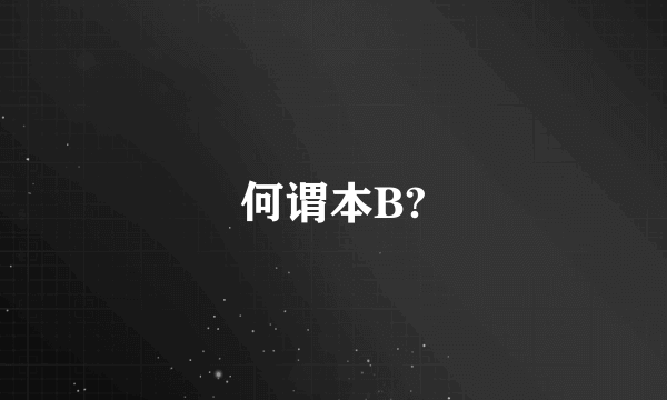 何谓本B?