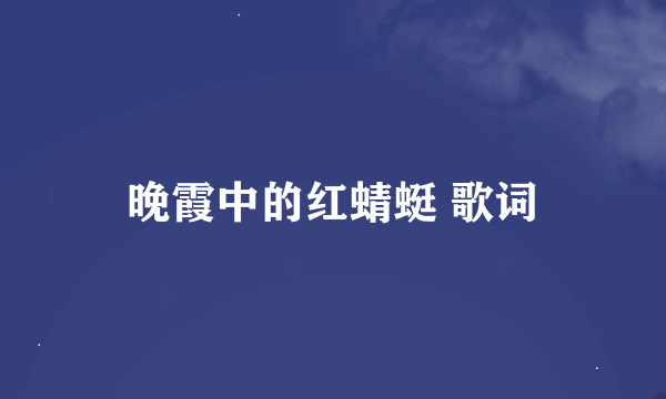 晚霞中的红蜻蜓 歌词