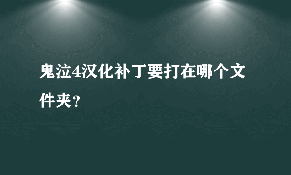 鬼泣4汉化补丁要打在哪个文件夹？