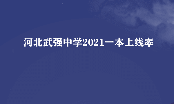 河北武强中学2021一本上线率