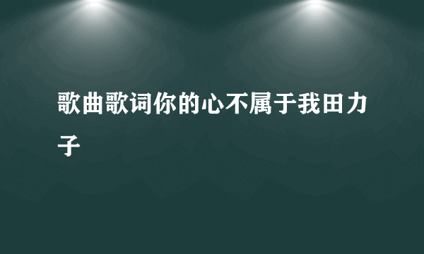 歌曲歌词你的心不属于我田力子