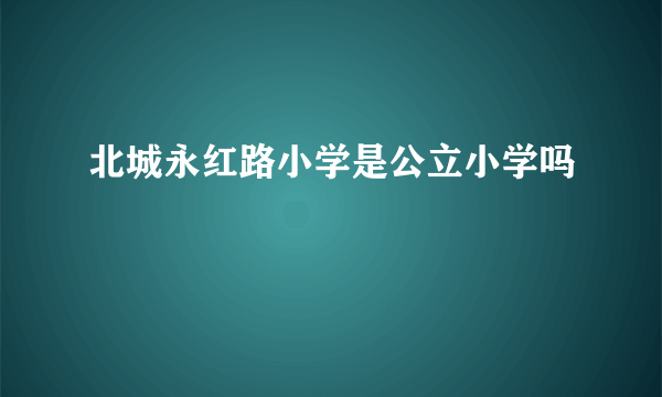 北城永红路小学是公立小学吗