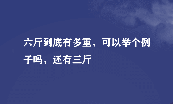 六斤到底有多重，可以举个例子吗，还有三斤