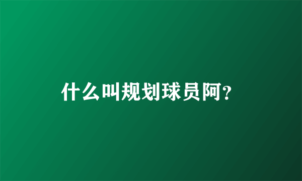 什么叫规划球员阿？