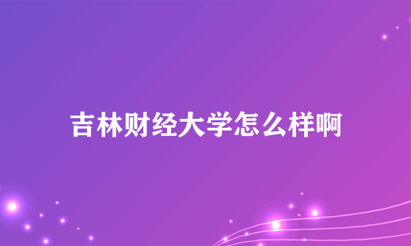 吉林财经大学怎么样啊