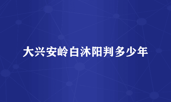 大兴安岭白沐阳判多少年