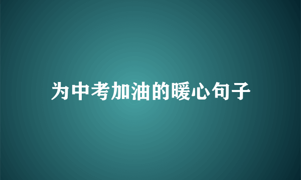 为中考加油的暖心句子