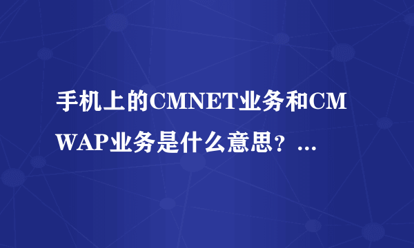 手机上的CMNET业务和CMWAP业务是什么意思？要多少钱一月？关了有什么影响？