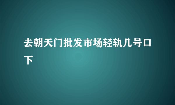 去朝天门批发市场轻轨几号口下