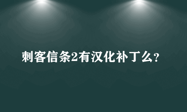 刺客信条2有汉化补丁么？