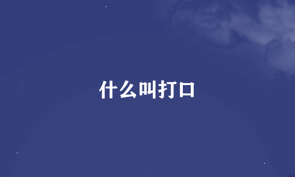 什么叫打口