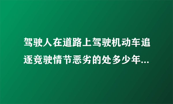 驾驶人在道路上驾驶机动车追逐竞驶情节恶劣的处多少年有期徒刑