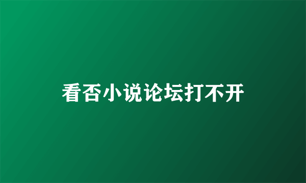 看否小说论坛打不开