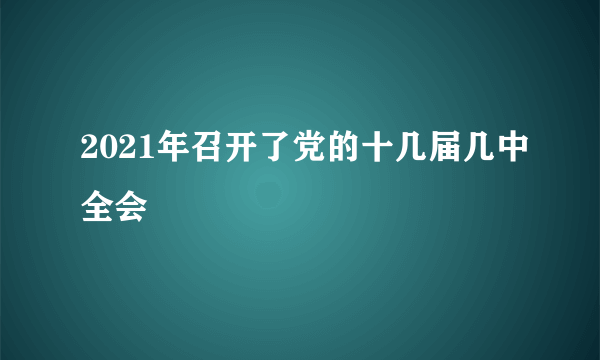 2021年召开了党的十几届几中全会