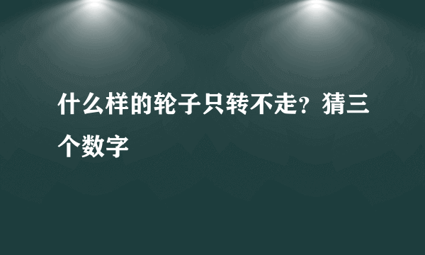 什么样的轮子只转不走？猜三个数字