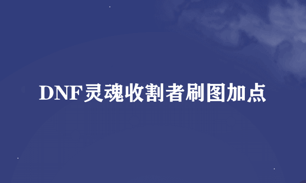 DNF灵魂收割者刷图加点