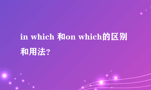 in which 和on which的区别和用法？