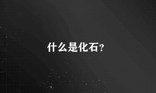 什么是化石？