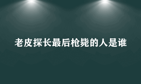 老皮探长最后枪毙的人是谁