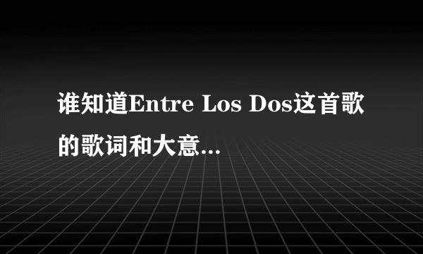 谁知道Entre Los Dos这首歌的歌词和大意？谢谢！！！