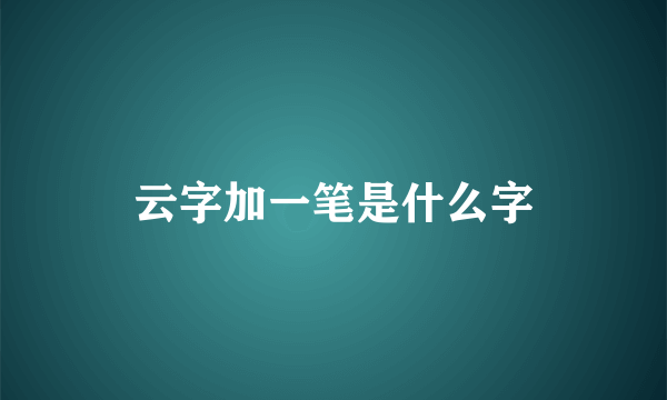 云字加一笔是什么字