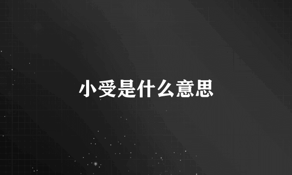 小受是什么意思