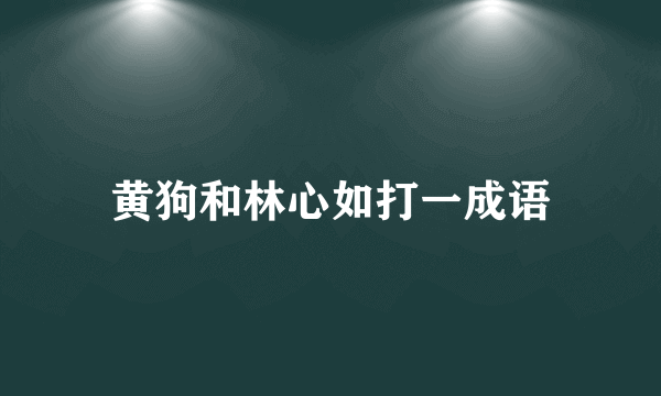 黄狗和林心如打一成语