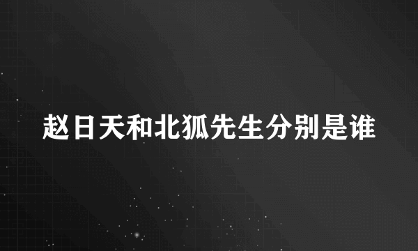 赵日天和北狐先生分别是谁