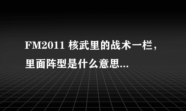 FM2011 核武里的战术一栏，里面阵型是什么意思？ 是电脑分析出来的本队最佳阵型吗？