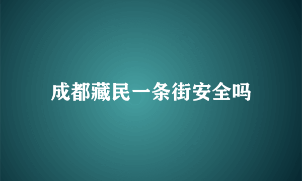 成都藏民一条街安全吗